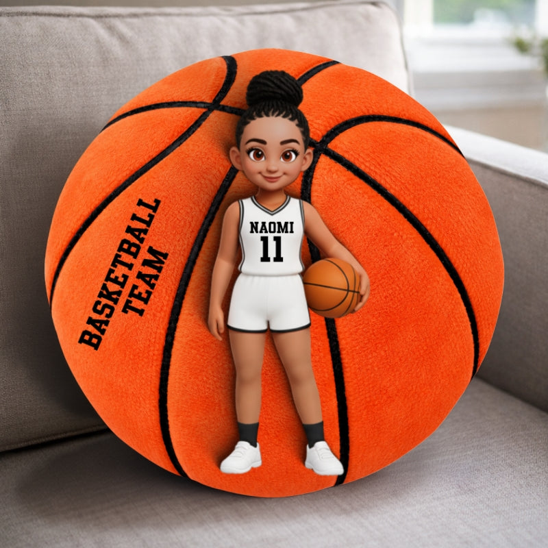 Proud Basketball Player Custom Team Color Team Name - Personalized Pillow - Christmas Gift For Basketball Players, Granddaughter, Daughter, Grandson, Son