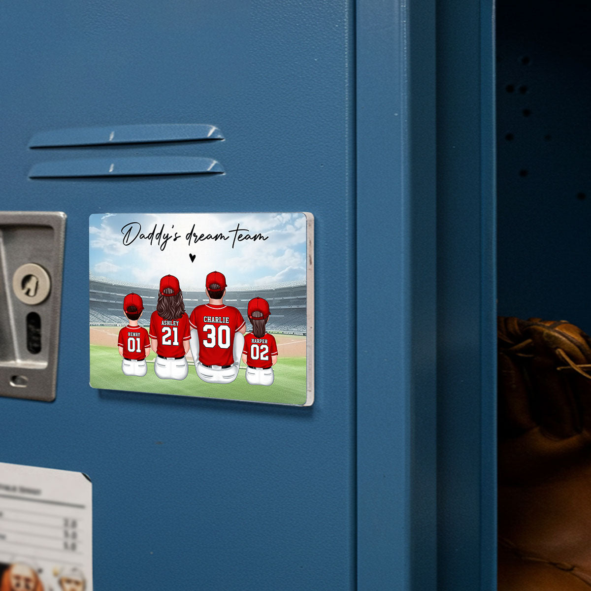 We Caught The Best Dad Man & Kids Sitting Personalized Acrylic Fridge Magnet