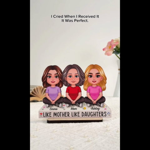 Like Mother Like Daughter Personalized 2-Layer Standing Wooden Plaque, Heartfelt Gift For Mother, For Daughter