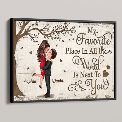 Favorite Place In The World Couple Kissing - Personalized Poster - Unique Valentine's Day Gift For Him, Gift For Her