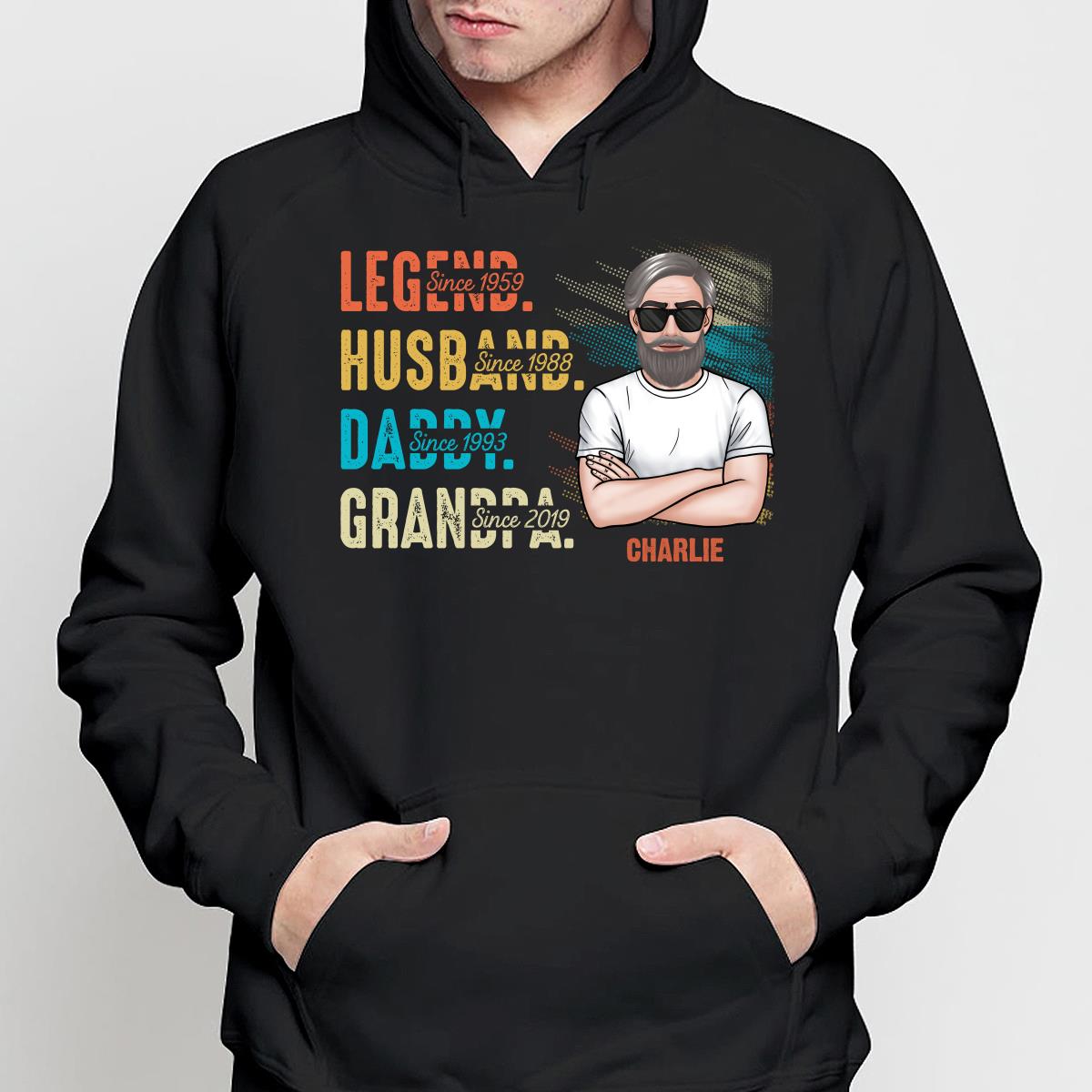 Grandpa Legend Crossed Arm Old Man Personalized Shirt