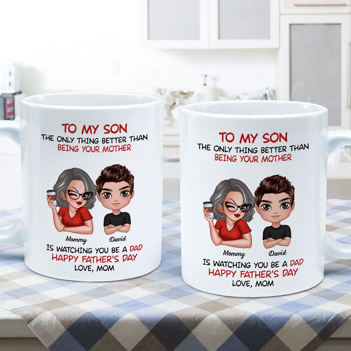 To My Son From Mom Happy Father‘s Day Personalized Mug