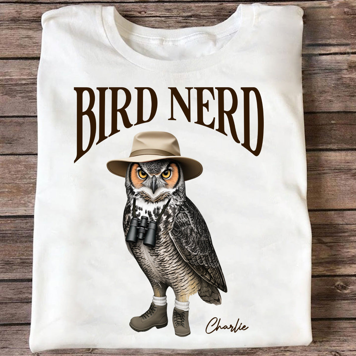 Bird Nerd Custom Name Funny - Personalized Shirt - Gift for Bird Lover, Birdwatcher, Bird Watching Gifts