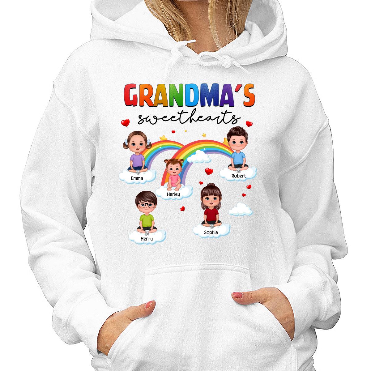 Doll Kids Sitting Grandma Sweethearts Rainbow Personalized Shirt