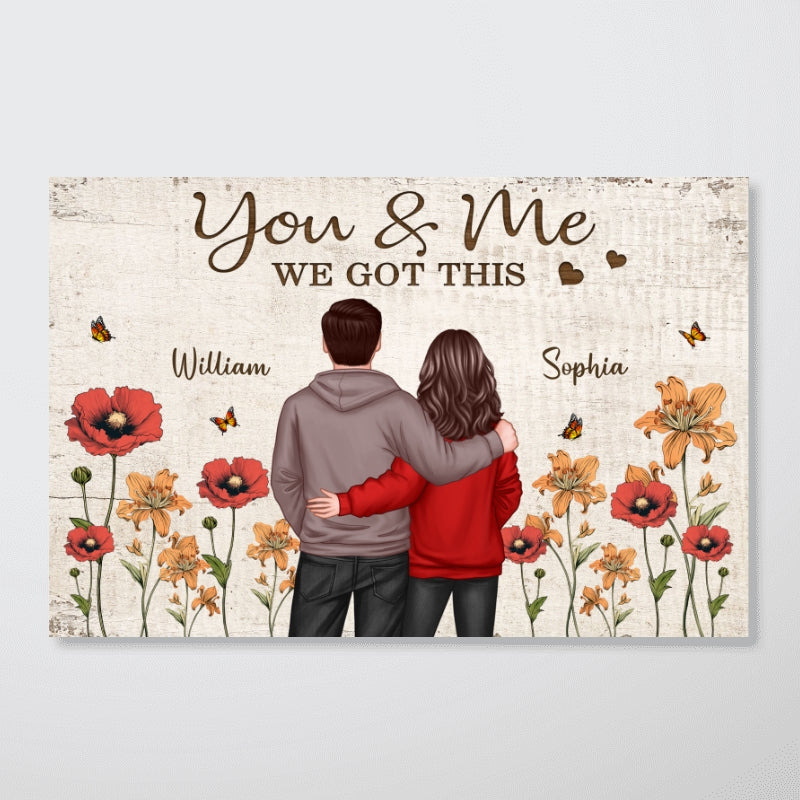 Couple Birth Month Flower Personalized Poster, Heartfelt Gift For Couple, For Him, For Her, Boyfriend, Girlfriend, Husband, Wife