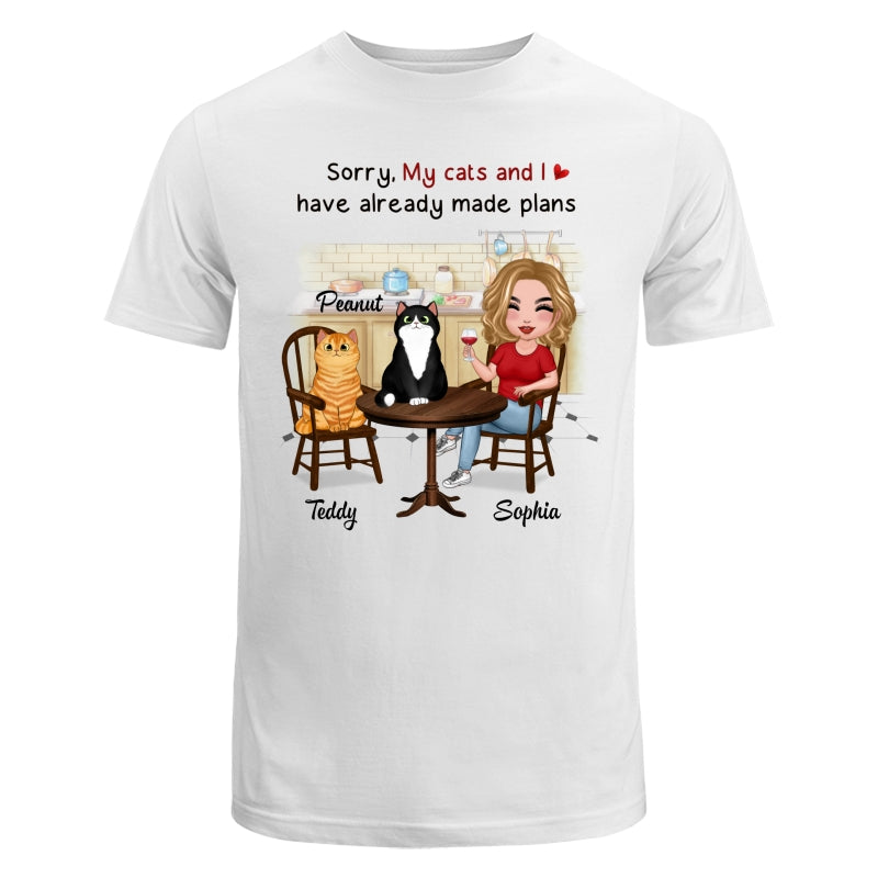My Cats And I Have Made Plans Personalized Cat Mom Shirt