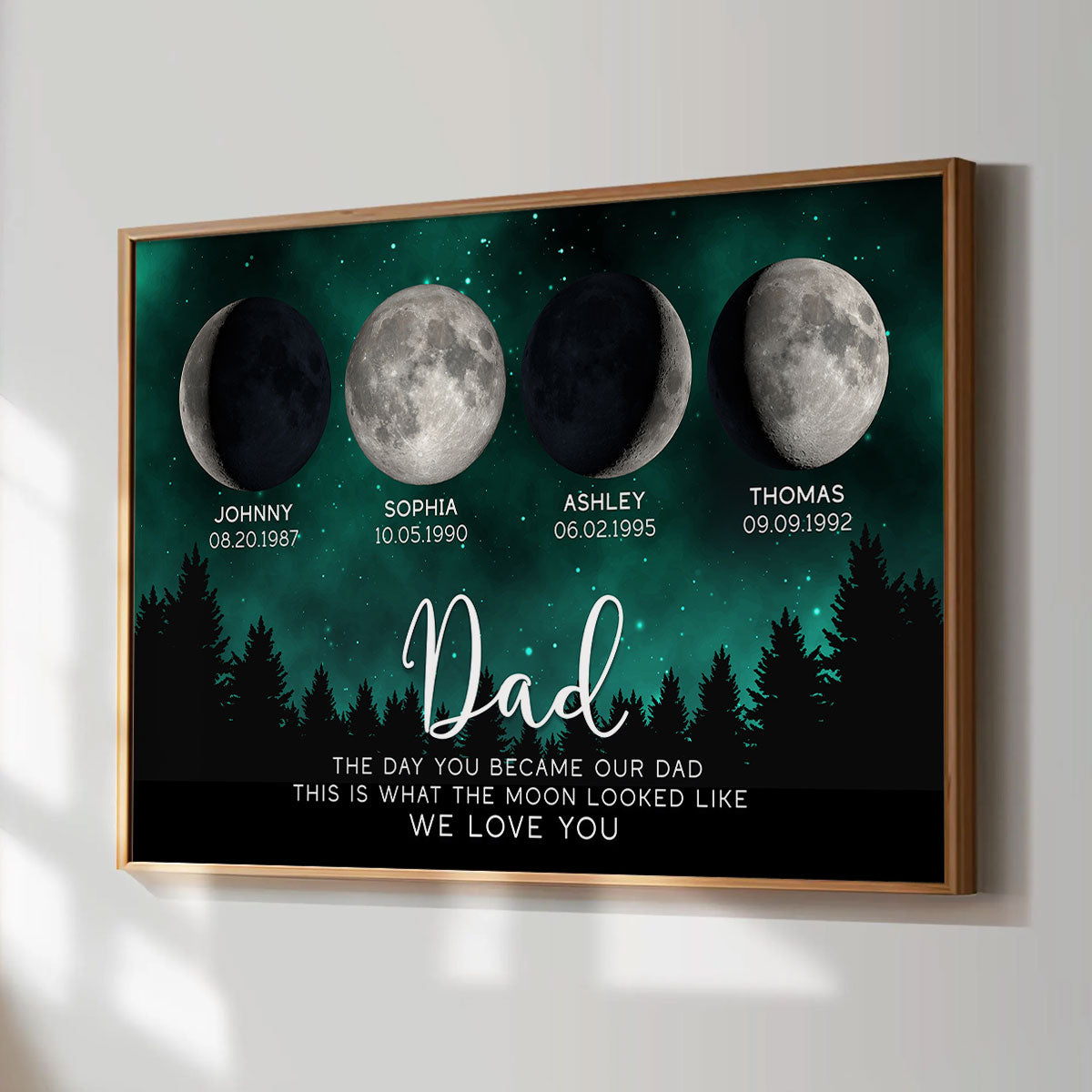This Is What The Moon Looked Like The Day You Became Dad Grandpa Custom Birth Moon Phase - Personalized Poster