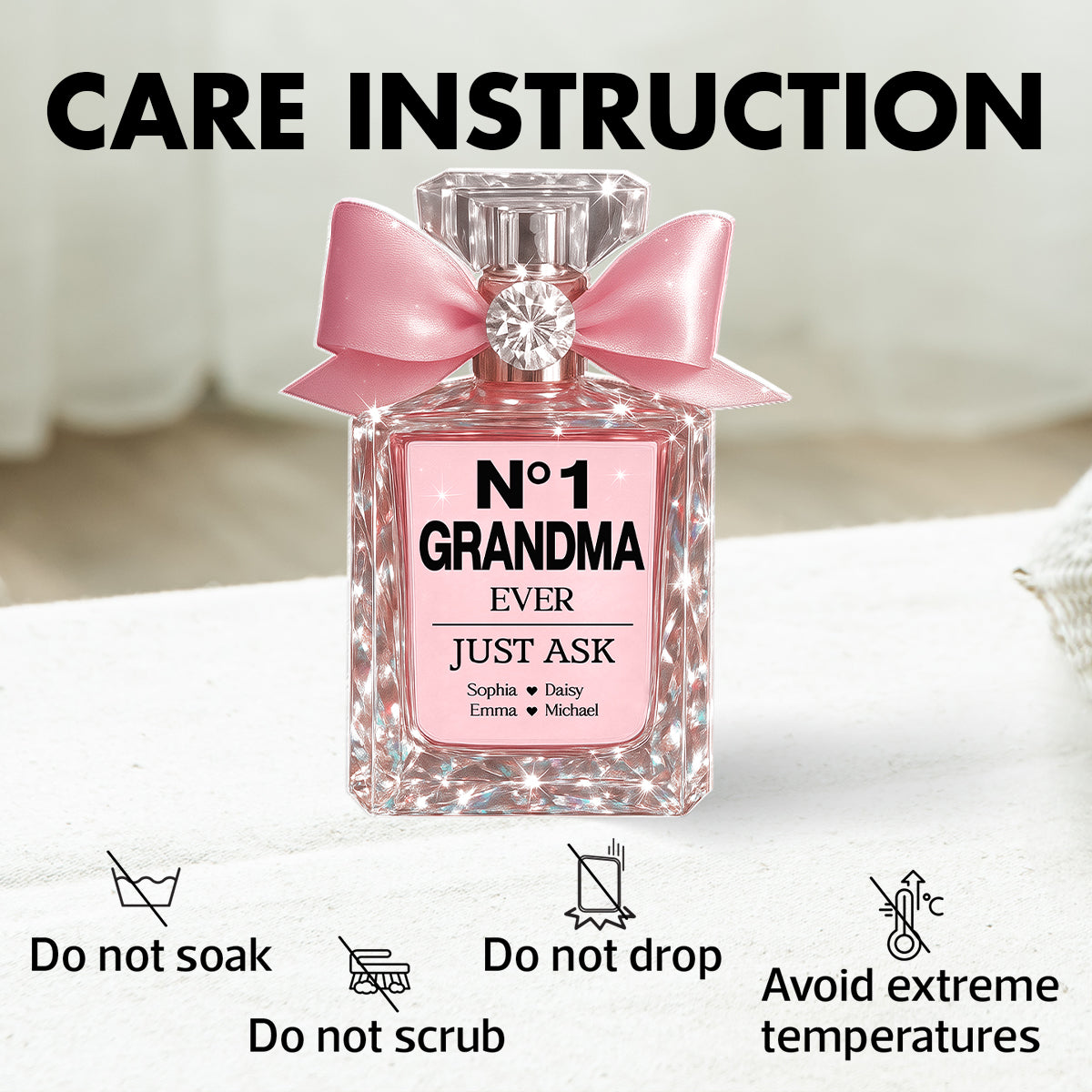 No.1 Mom Grandma Perfume Personalized Acrylic Block Plaque, Mother's Day gift