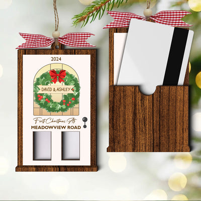 House Warming Gift Card Holder Ornament, Personalized Christmas Gift For New Home, Christmas Housewarming Gifts For Couple, For Newlywed
