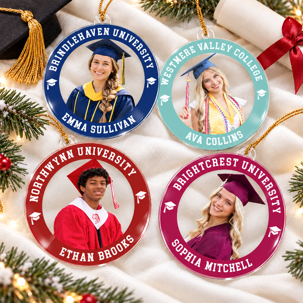 Custom Photo Senior Graduation - Personalized Acrylic Ornament - Senior Keepsake, Christmas Gift for Daughter, Son, Grandkids