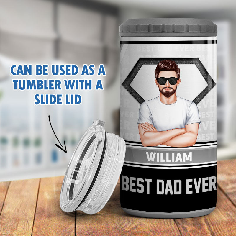 Best Dad Ever Tumbler Personalized 4 In 1 Can Cooler Christmas Gift For Dad