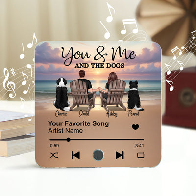 Couple You Me And The Dogs Cats Personalized Music Fridge Magnet, Heartfelt 2025  Gift For Couple, Dog Lovers, Cat Lovers, Pet Lovers