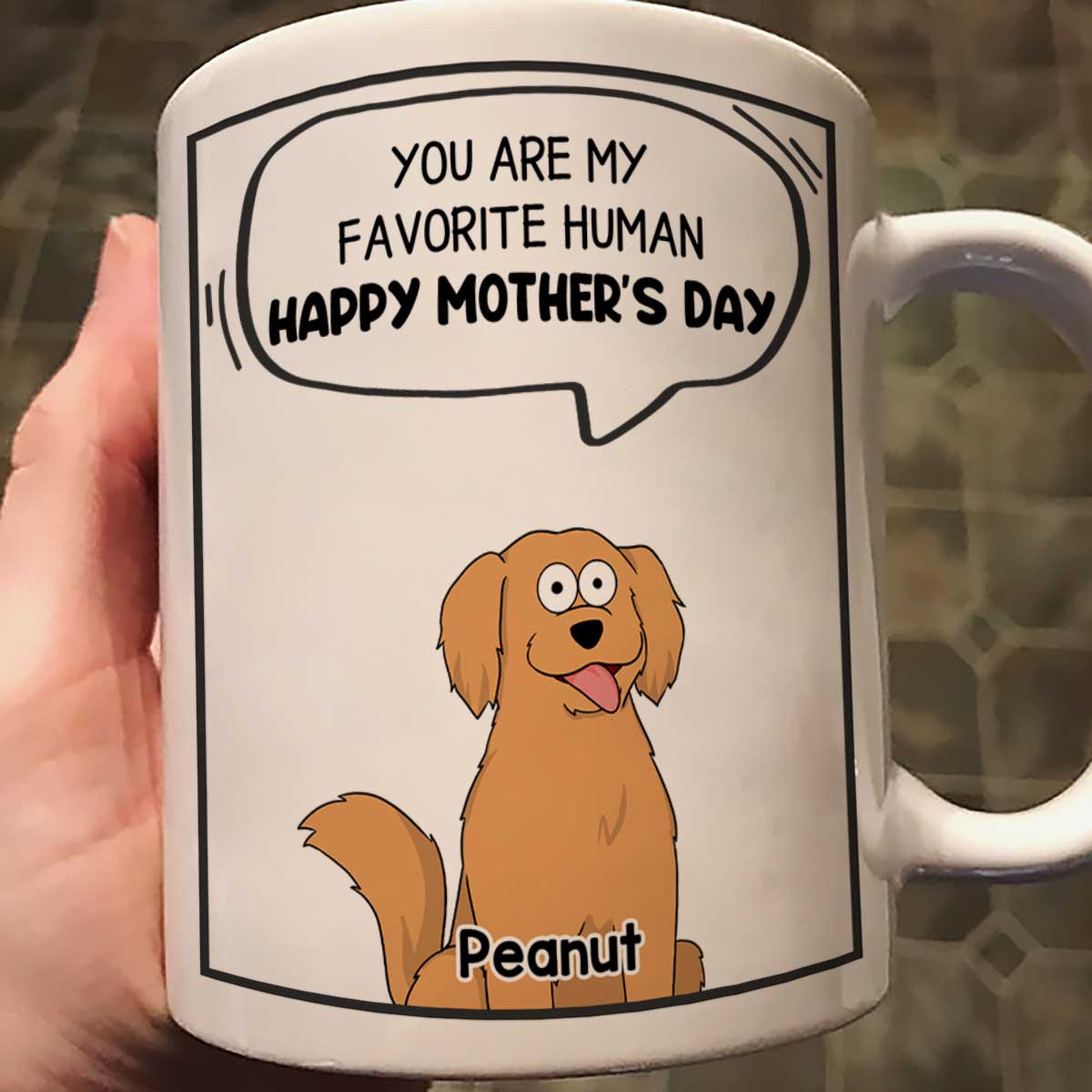 Mom You Are My Favorite Human Happy Mother‘s Day Conversation Box Gift For Dog Mom Personalized Mug