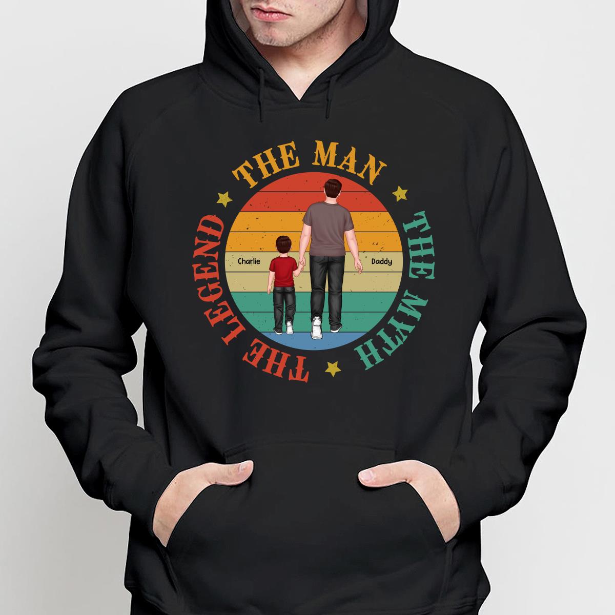 Dad Granpa Back View The Man The Myth The Legend Personalized Shirt