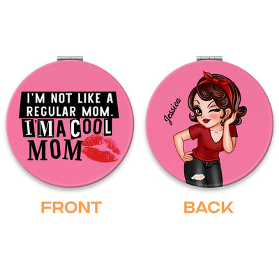 Cool Mom Not Regular Mom Personalized Circle Compact Mirror