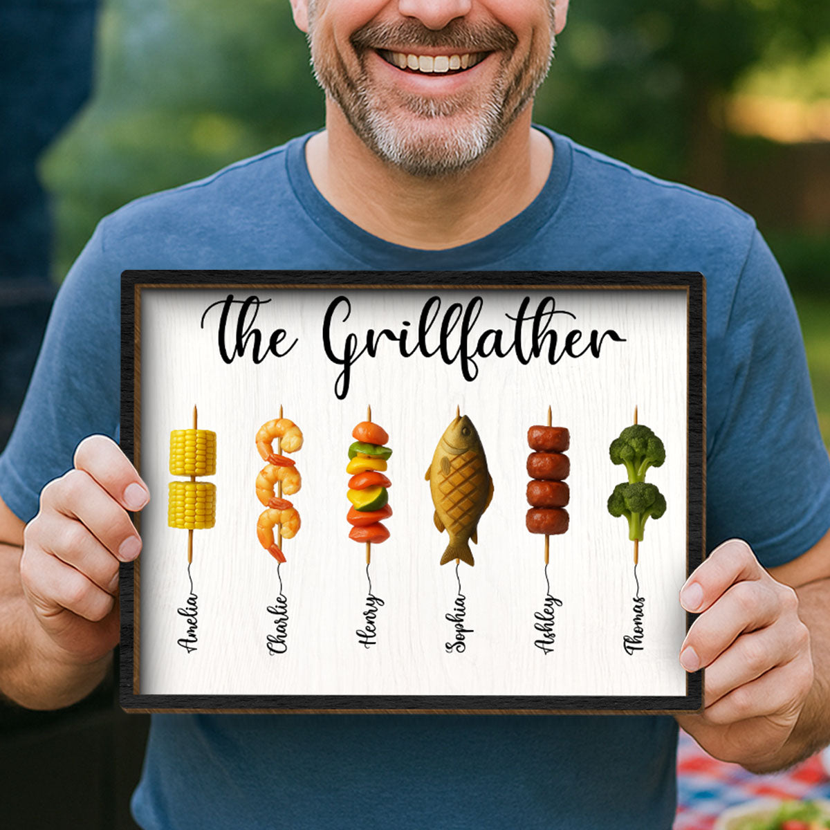 Best Grilling Dad Ever With Kids' Names Personalized 2-Layered Wooden Plaque, Father's Day Gift For Husband, For Dad, For Grandpa