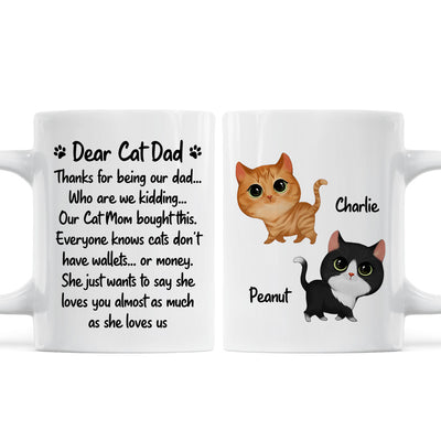 Our Cat Mom Bought This Father‘s Day Gift Watercolor Cute Cats Walking Personalized Mug