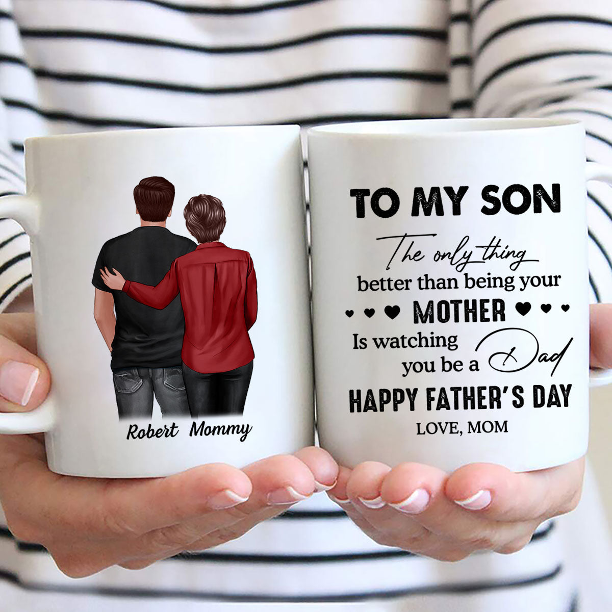 To My Son From Mom Personalized Mug, Father‘s Day Gift For Son
