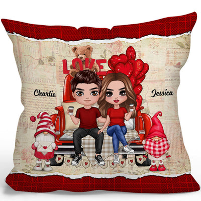 Couple Truck Back View Personalized Pillow