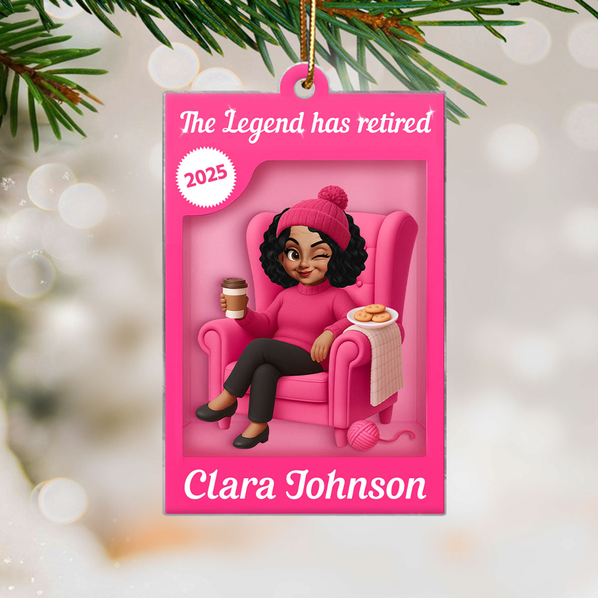 The Queen Has Retired Action Figure - Personalized Acrylic Ornament - Christmas Gift For Grandma, For Mom