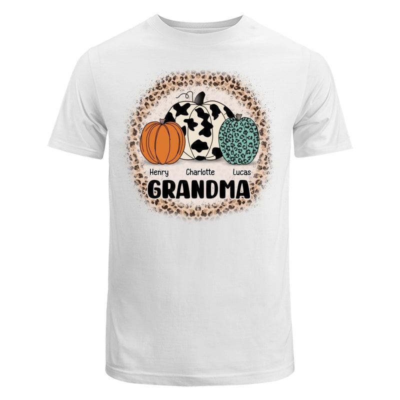 Grandma Mom Pumpkins Leopard Pattern Personalized Shirt