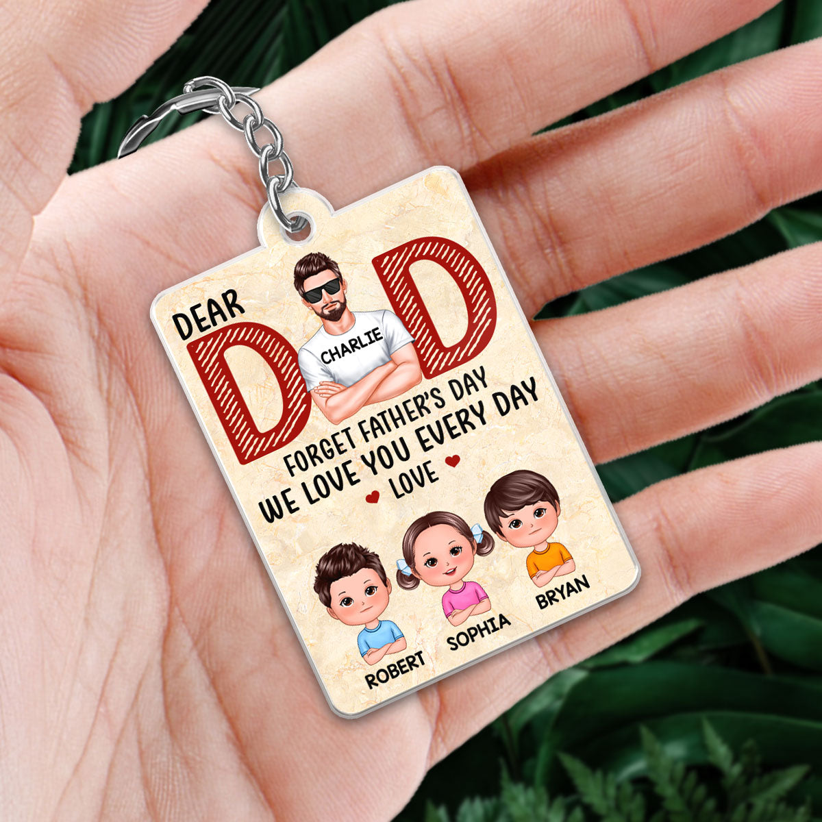 Dad Forget Father‘s Day We Love You Every Day Favorite Song Scannable QR Code Gift For Dad Personalized Acrylic Keychain