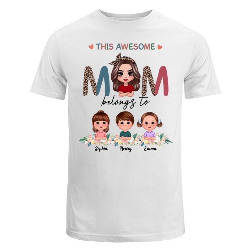 Awesome Mom Belongs To Doll Kids Half Leopard Colorful Personalized Shirt