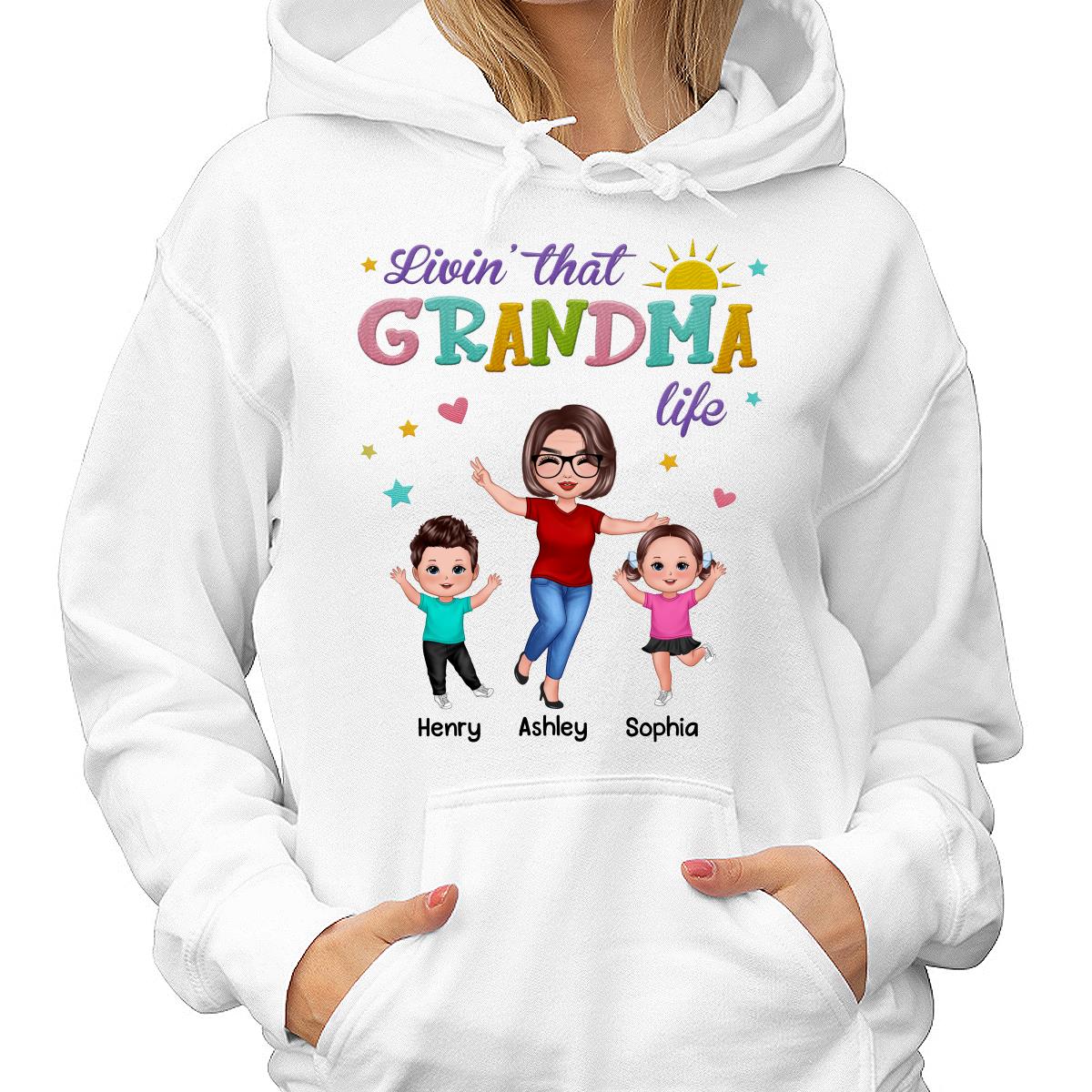 Livin‘ That Grandma Life Summer Vibe Happy Doll Woman & Kids Personalized Shirt