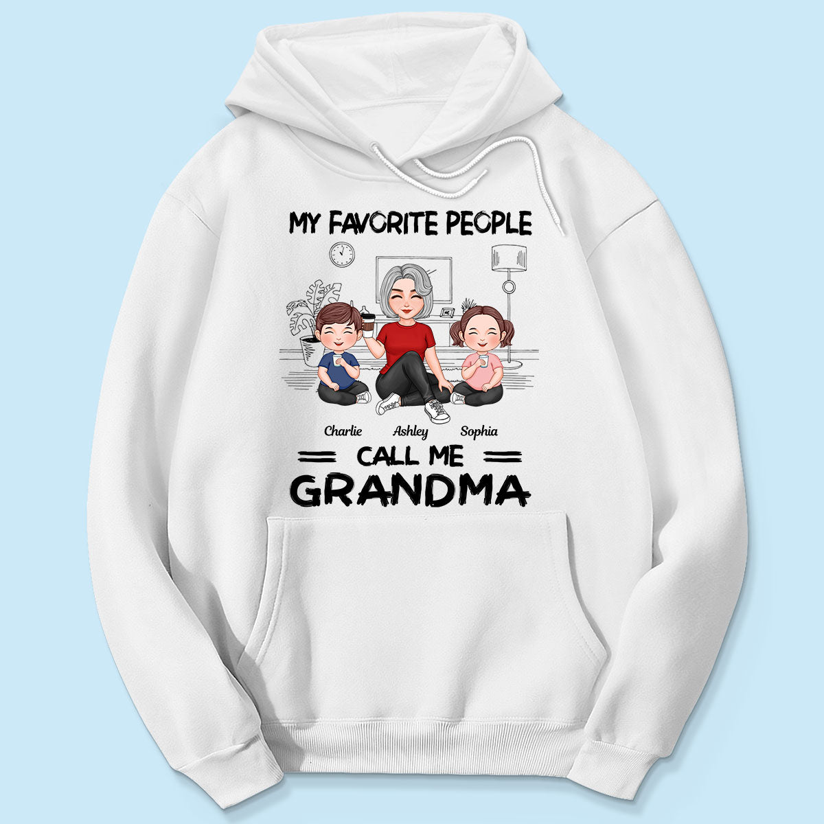 Grandma Grandkids Sitting Favorite People Call Me Grandma Personalized Shirt