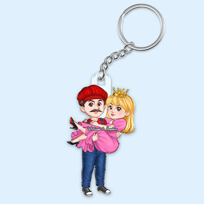 Cute Cartoon Couple Personalized Acrylic Keychain