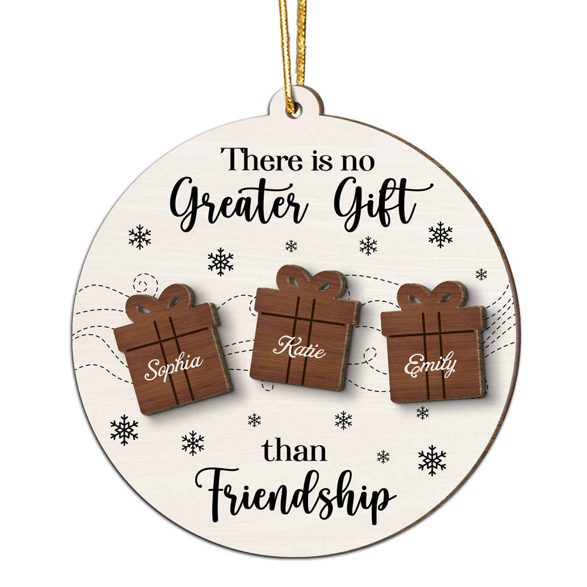 Friendship Siblings Family There Is No Greater Gift Personalized 2-Layer Wooden Ornament