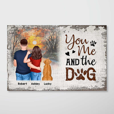 Couple And Dogs In Forest Personalized Poster