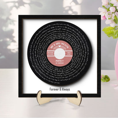 Custom Vinyl Record Label Valentine's Day, Wedding, Father's Day, Anniversary, Unique Gift for Him or Her Personalized 2-Layer Wooden Plaque