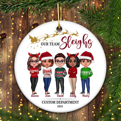 Staff Christmas Gifts, Best Team Ever Christmas Ornaments, Our Team Sleigh 2025 Ornament, Company Christmas Gift for Employees