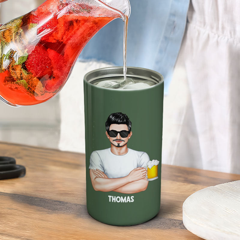 Dad‘s Brewing Company Gift For Dad Grandpa Personalized 4 In 1 Can Cooler