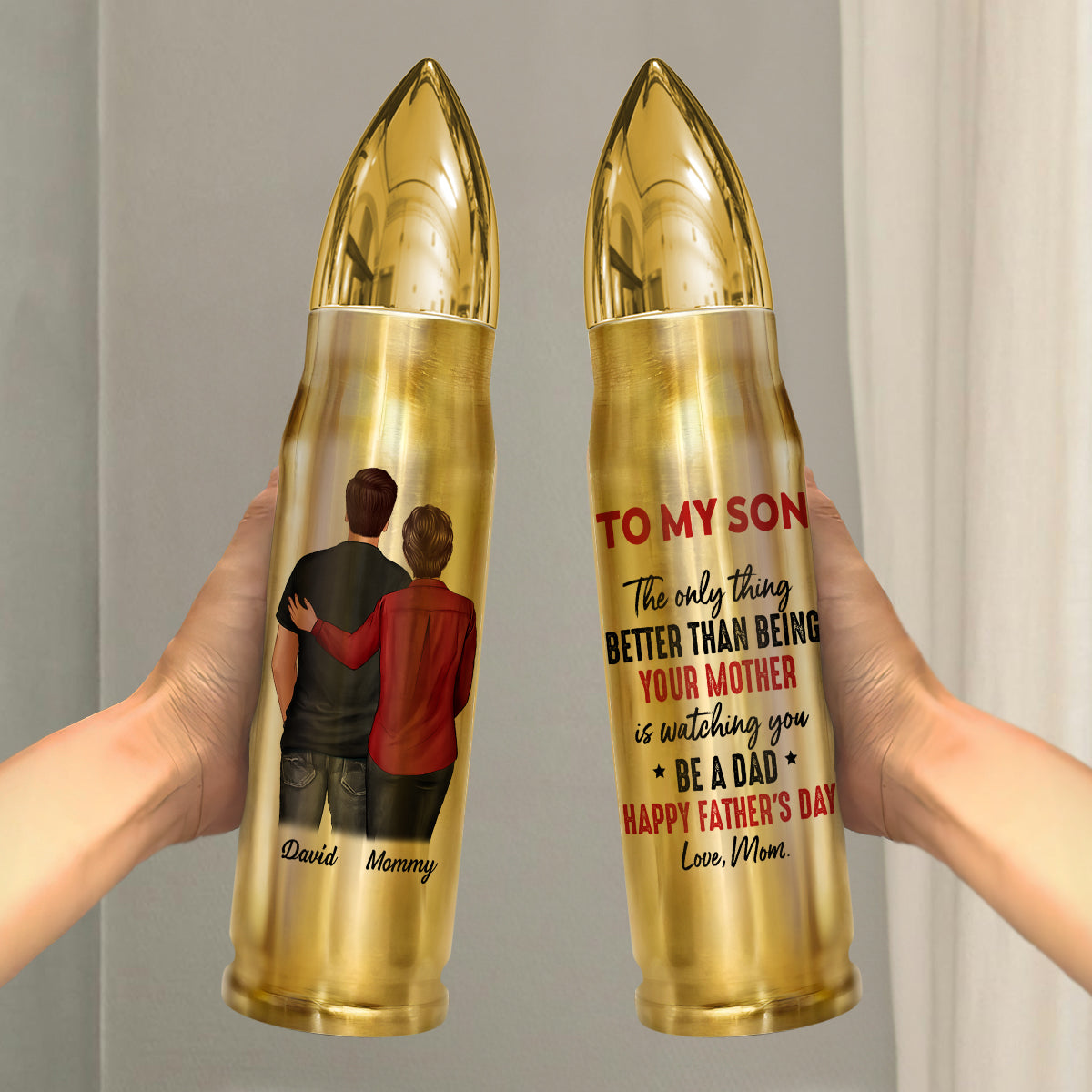 From Mom To Son Personalized Bullet Tumbler, Heartfelt Gift For Son