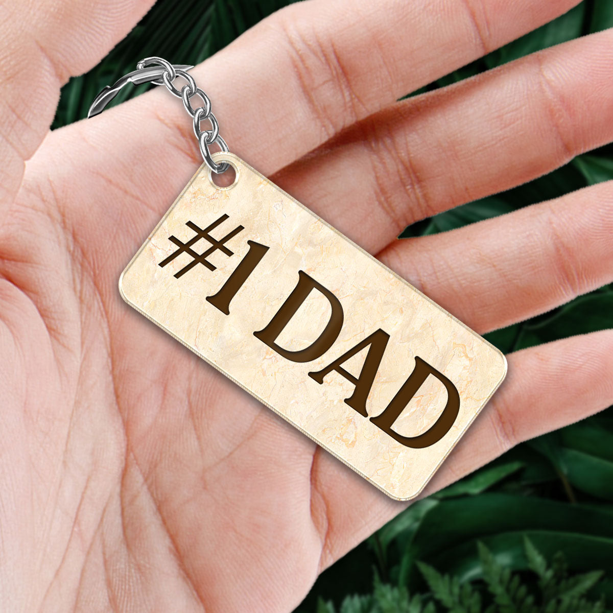 Best Dad Ever Back View Man Kids Dog Cat Personalized Acrylic Keychain