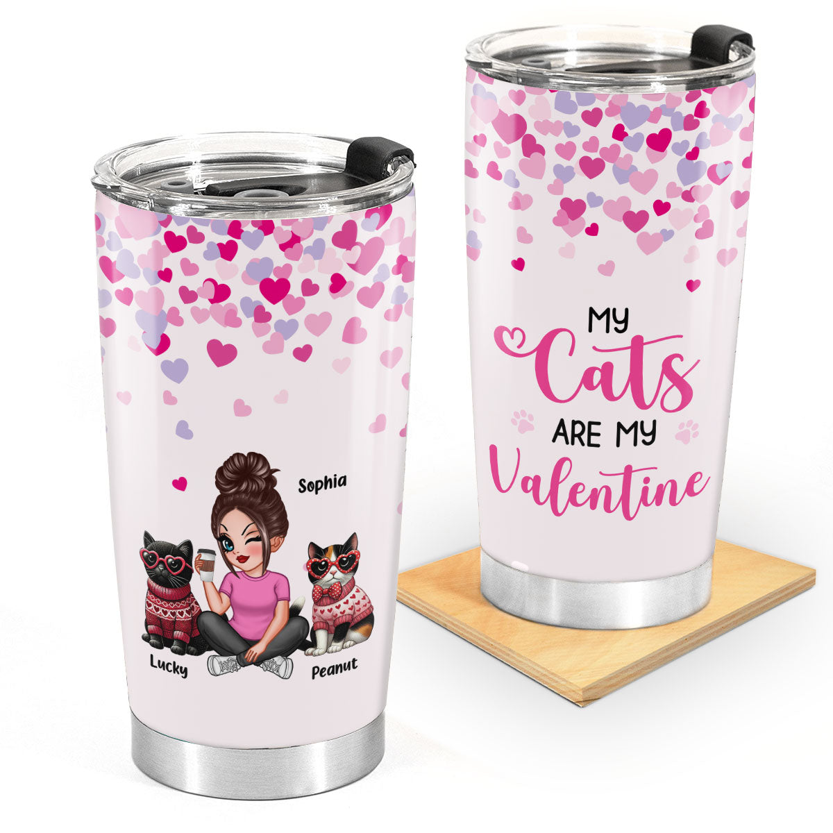 My Cats Are My  Personalized Cat Mom Tumbler