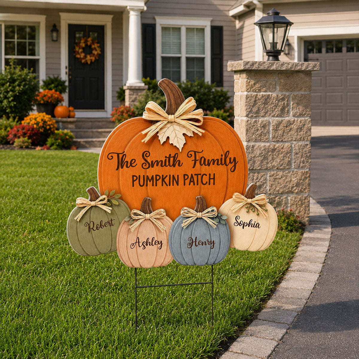 Cozy Rustic Fall Vibe Family Pumpkin Patch - Personalized Yard Sign - Fall Decor For Family