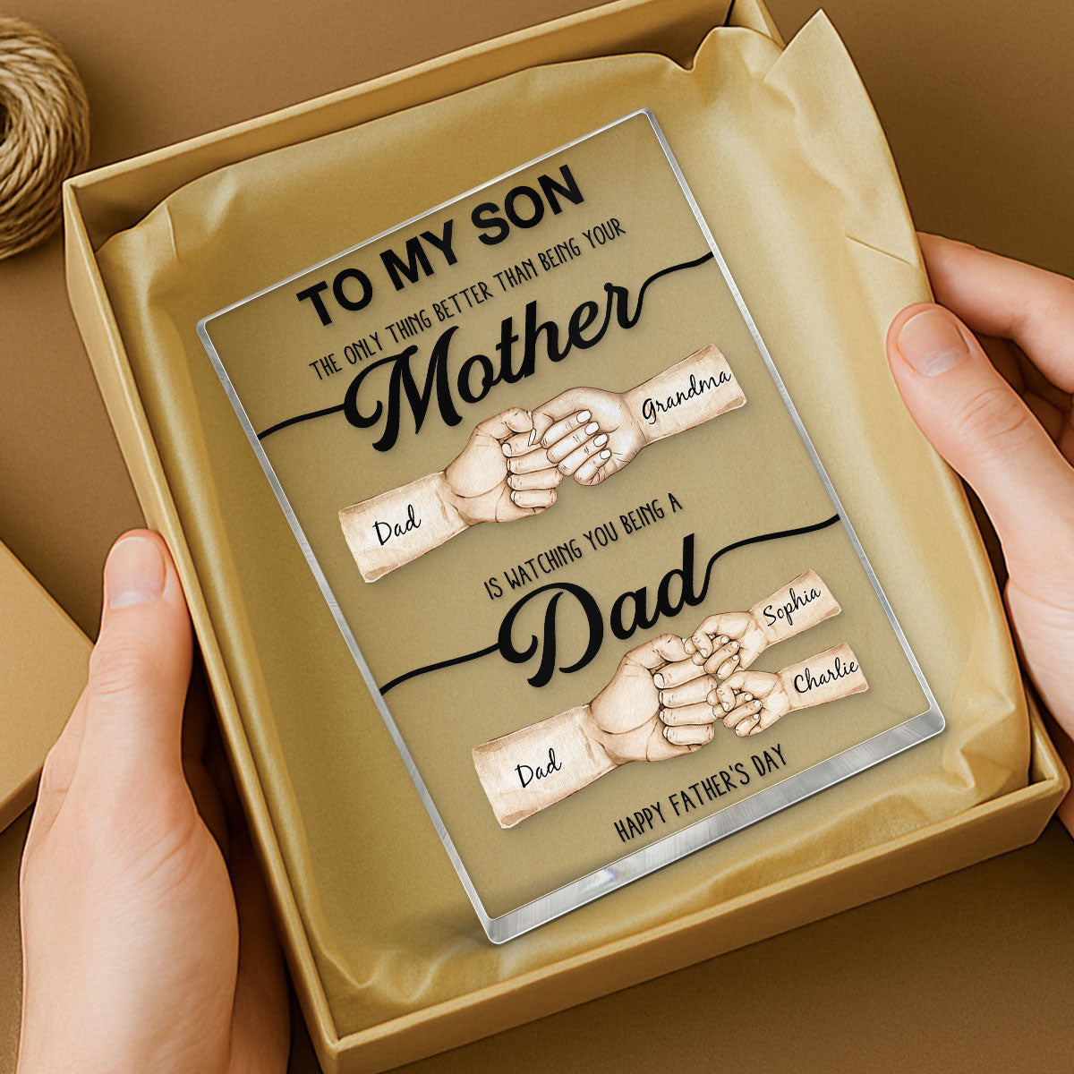 The Only Thing Better Than Being Your Mother Fist Bump Personalized Acrylic Block, Father's Day gift for Son from Mom