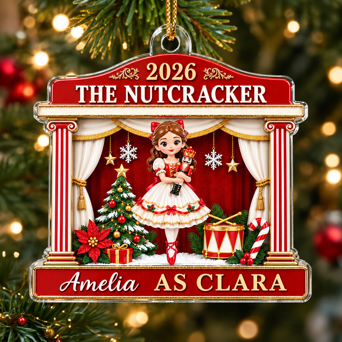 The Nutcracker Custom Name And Character - Personalized Acrylic Ornament - Christmas Gift For Ballet Dancers, Girls, Boys