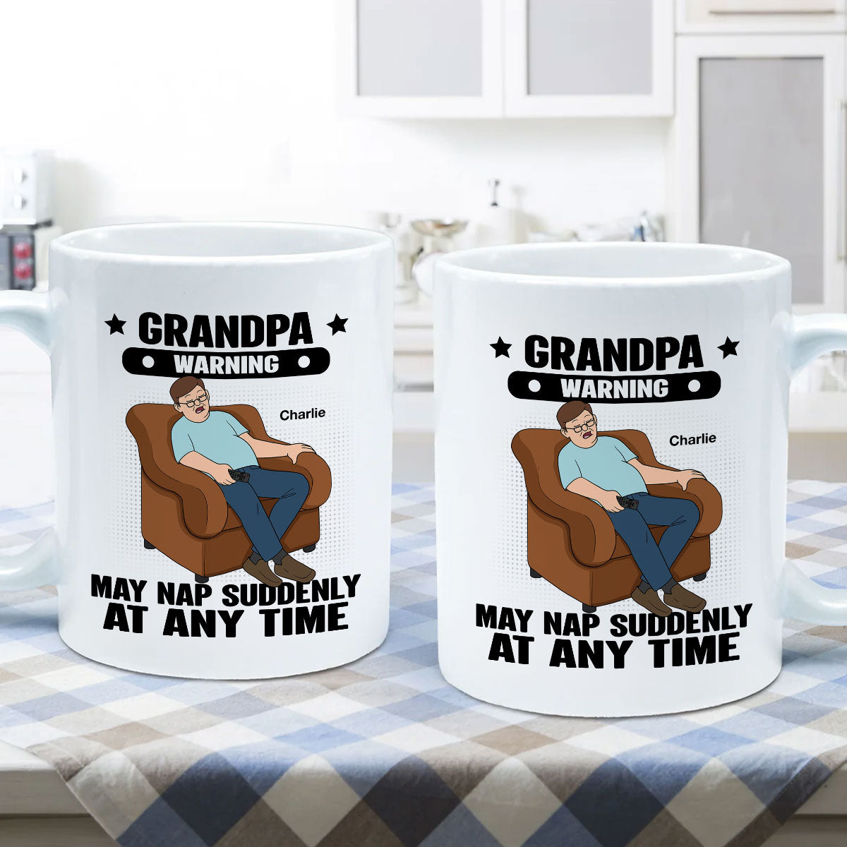 Grandpa Warning May Nap Suddenly At Any Time Funny Father‘s Day Gift Personalized Mug