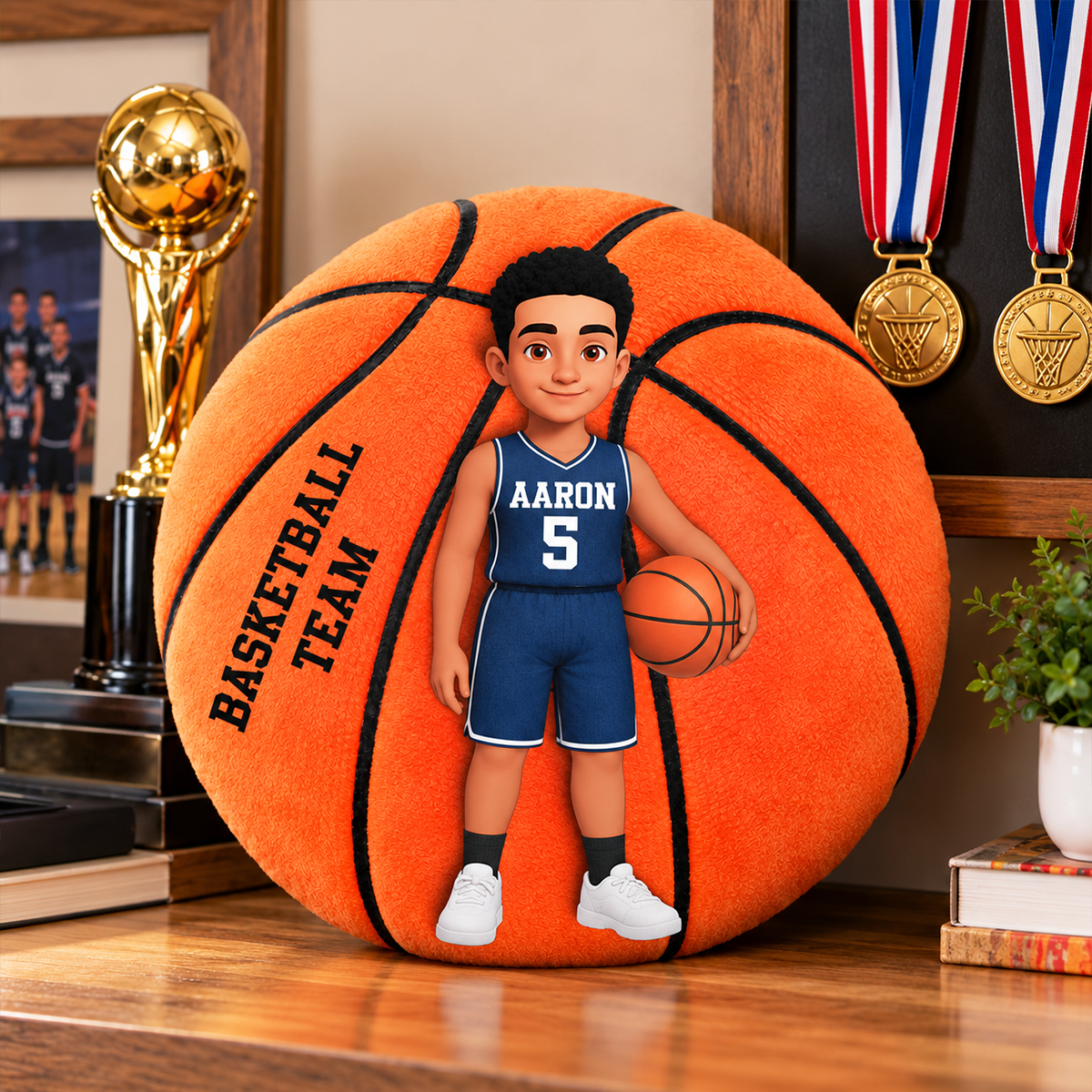 Proud Basketball Player Custom Team Color Team Name - Personalized Pillow - Christmas Gift For Basketball Players, Granddaughter, Daughter, Grandson, Son