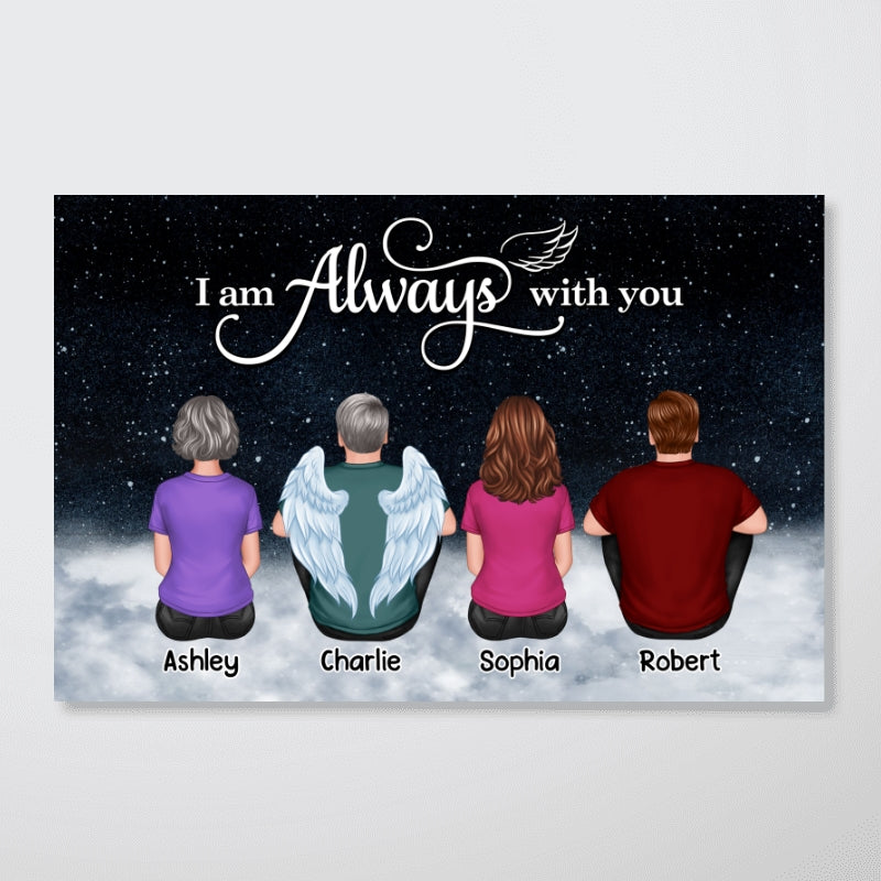 Heaven Cloud Galaxy Night Sky Whole Family Memorial Remembrance Keepsake Personalized Poster