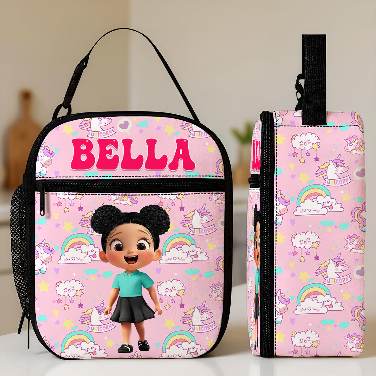 Cute Kid Dinosaurs Cars Astronaut Unicorn Mermaid Personalized Insulated Kid Lunch Bag, Back To School gift