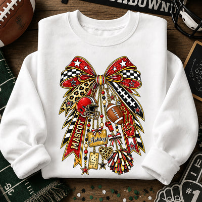 Custom School Spirit Charm Bow - Personalized Shirt - Trendy Football Game Day Tree
