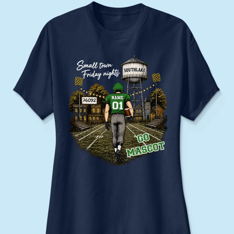 Custom Town Name & Zip Code - Personalized Shirt - Game Day Fall Shirt for Football Mom, Football Mama