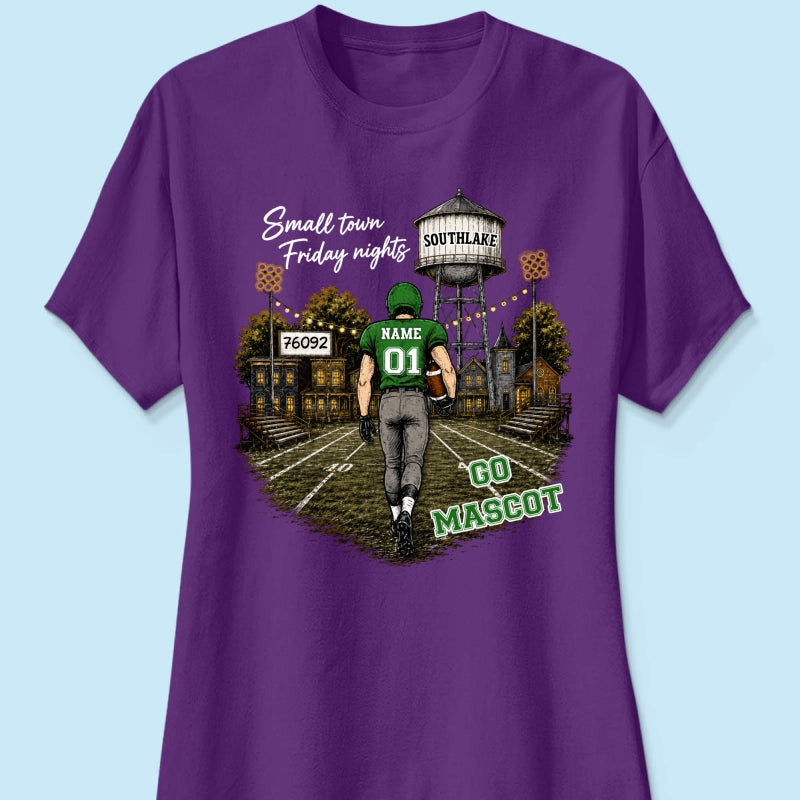 Custom Town Name & Zip Code - Personalized Shirt - Game Day Fall Shirt for Football Mom, Football Mama