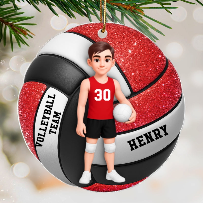 Volleyball Boy 3D Effect - Personalized Acrylic Ornament
