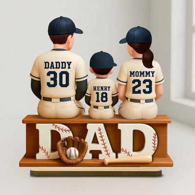 Personalized Baseball Theme Standing Wooden Plaque, Father's Day Gift for Baseball Dad, Gift for Husband